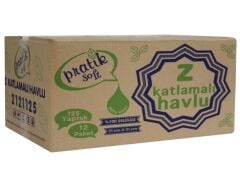 Pratiksoft Z Katlama Dispenser Kağıt Havlu 125 x 12 Paket