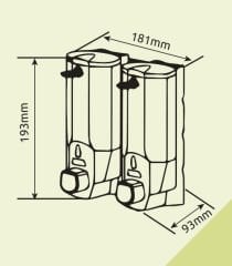 Xinda ZYQ138SK Sıvı Sabun ve Şampuan Dispenseri 2' li Krom 380 ml