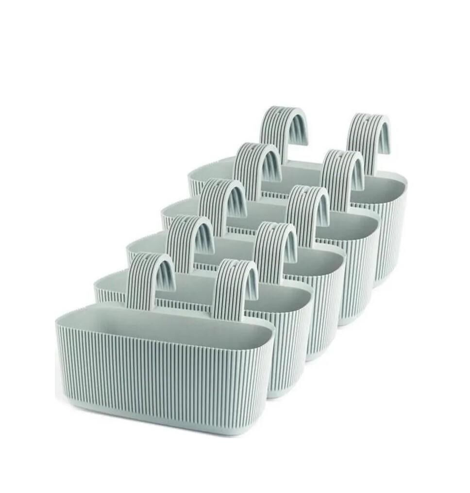 Omnipazar KRS-249 Plastik Pera Askılı Balkon Saksı 3.2 Lt Yeşil 5 Adet