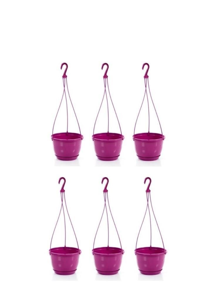 Omnipazar SO-SM01 Safir Makrome Askılı Balkon Saksı 1,7 lt Vişne 6 Adet