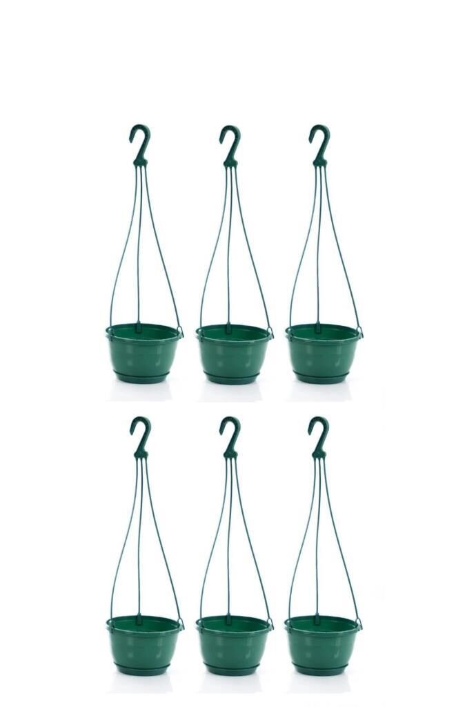 Omnipazar SO-SM02 Safir Makrome Askılı Balkon Saksı 3.4 lt Yeşil 6 Adet