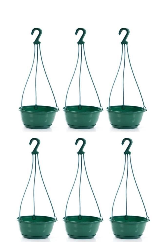 Omnipazar SO-SM03 Safir Makrome Askılı Balkon Saksı 6 lt Yeşil 6 Adet