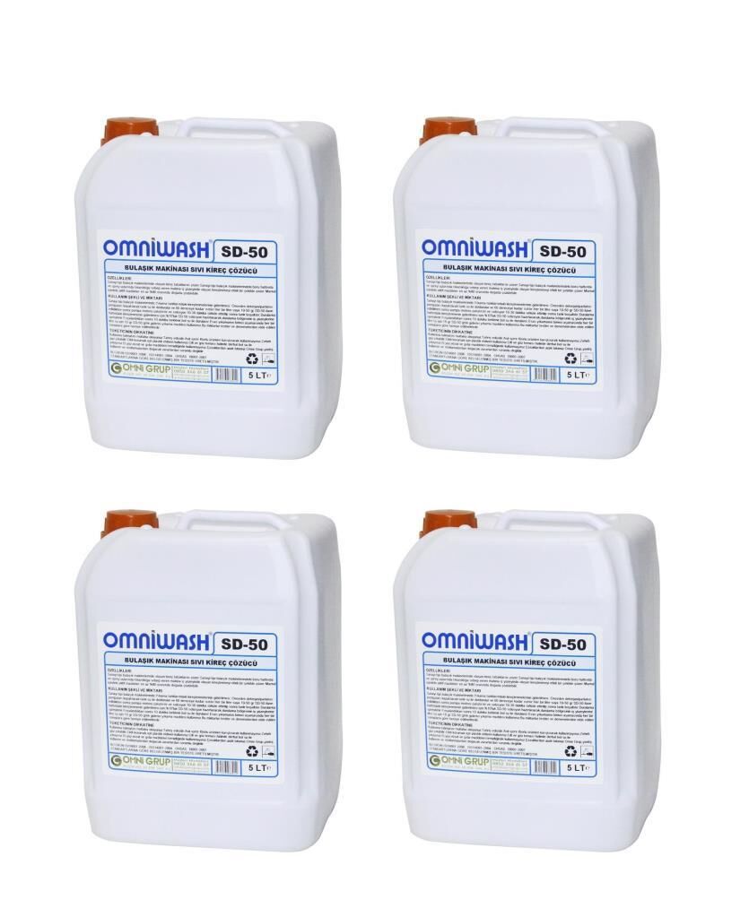 Omniwash SD-50 Bulaşık Makinesi Sıvı Kireç Çözücü 5000 ml 4 Adet
