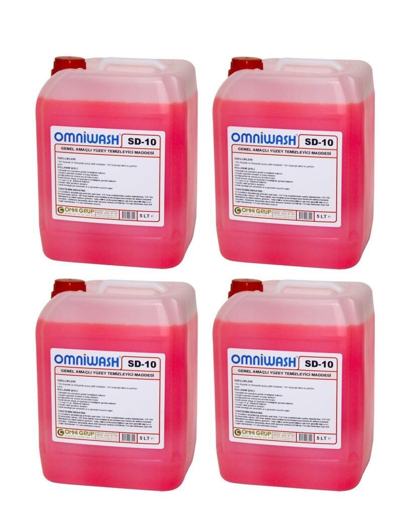 Omniwash SD-10 Genel Amaçlı Yüzey Temizleyici Parfümlü 5 Litre 4 Adet