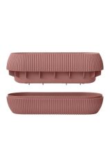 Omnipazar KRS Mercan Dekoratif Sukulent Kaktüs Plastik Saksı Takımı 5'li Set Soft Pembe