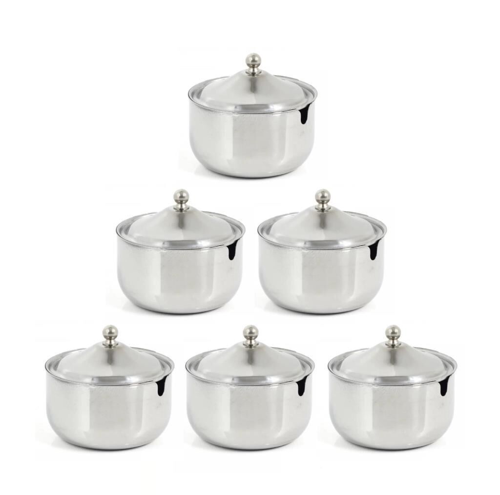 Omnisoft Tezel Paslanmaz Çelik Kapaklı Baharatlık Biberlik 6 Adet