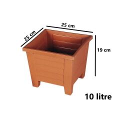 Omnipazar  SY-5846 Dekoratif Plastik Kare Ayaklı Saksı 7 Litre No 3