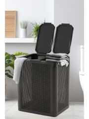 Omnipazar SY-4632 Smart Duo İki Bölmeli Kirli Çamaşır Sepeti 84 Litre