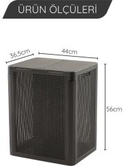 Omnipazar SY-4632 Smart Duo İki Bölmeli Kirli Çamaşır Sepeti 84 Litre