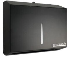 Omnisoft Paslanmaz Z Katlama Kağıt Havlu Dispenseri Siyah 200'lü