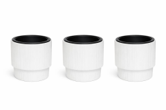 SO-VGS2 3 Adet Vega Modern Plastik Saksı Takımı No:2 İç Kovalı 20 Lt Beyaz
