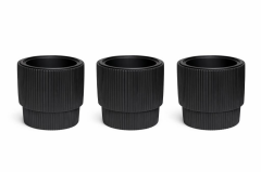 SO-VGS2 3 Adet Vega Plastik Modern Saksı Takımı No:2 İç Kovalı 20 Lt Siyah