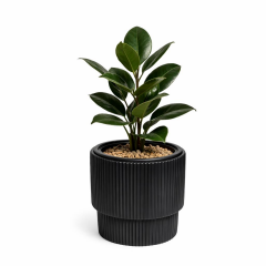 SO-VGS2 3 Adet Vega Plastik Modern Saksı Takımı No:2 İç Kovalı 20 Lt Siyah