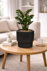 SO-VGS2 3 Adet Vega Plastik Modern Saksı Takımı No:2 İç Kovalı 20 Lt Siyah