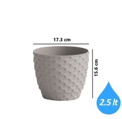 Omnipazar SO-KAP3 Kapadokya Dekoratif Plastik Saksı 2.5 Litre No 3 Kirli Beyaz (113)