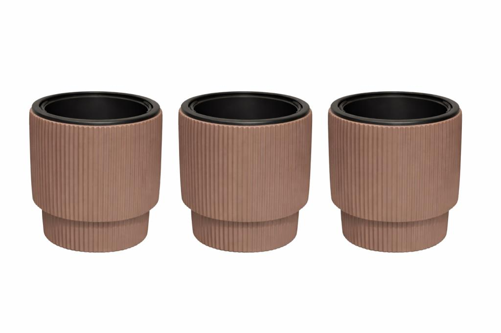 SO-VGS2 3 Adet Vega Plastik Modern Saksı Takımı İç Kovalı 20 Lt No:2 Mocha