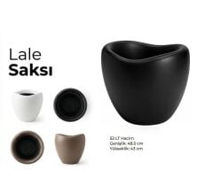 Omnipazar SO-LLE Lale Saksı Dekoratif Modern Plastik İç Kovalı 52 Litre Siyah