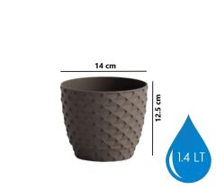 Omnipazar SO-KAP2 Kapadokya Dekoratif Plastik Saksı 1.4 Litre No 2 Mocha