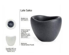 Omnipazar SO-LLE Lale Saksı Dekoratif Modern Plastik İç Kovalı 52 Litre Antrasit (116)