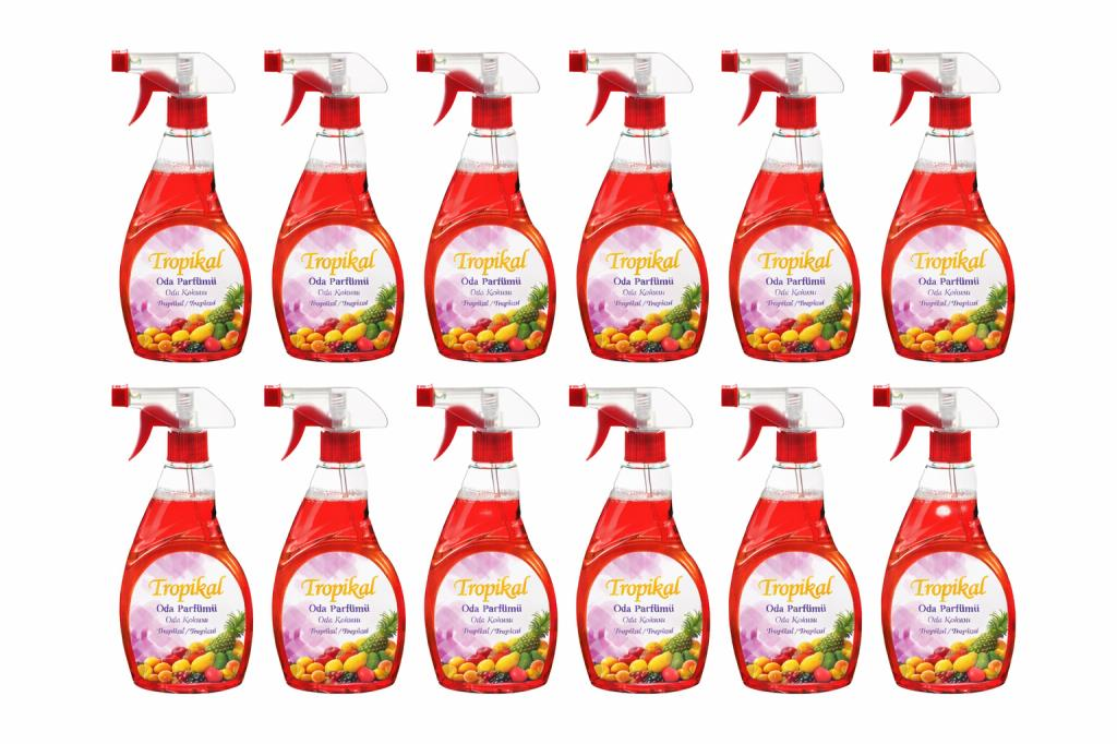 Omnipazar 12 x 500 ml Tropikal Sprey Oda ve Çamaşır Parfümü