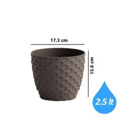 Omnipazar SO-KAP3 Kapadokya Dekoratif Plastik Saksı 2.5 Litre No 3 Mocha