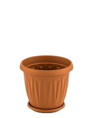 Omnipazar SY-5701 1 litre Plastik Ürgüp Saksı Takım No 1 Kahverengi