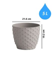 Omnipazar SO-KAP4 Kapadokya Dekoratif Plastik Saksı 5 Litre No 4 Kirli Beyaz (113)