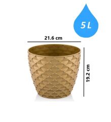 Omnipazar SO-KAP4 Kapadokya Dekoratif Plastik Saksı 5 Litre No 4 Gold