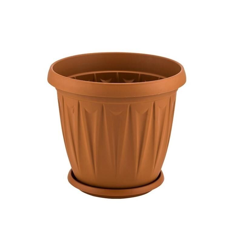 Omnipazar SY-5704 5 litre Plastik Ürgüp Saksı Takımı No 4 Kahverengi