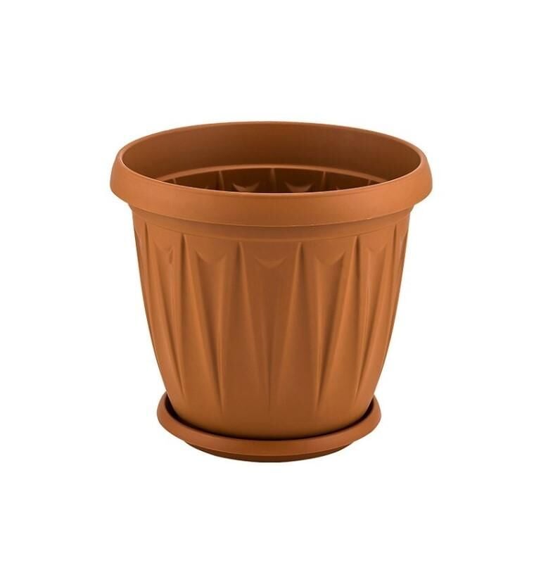 Omnipazar SY-5704 5 litre Plastik Ürgüp Saksı Takımı No 4 Kahverengi