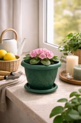 Omnipazar SO-D003 Damla Desen Tabaklı Saksı Takımı 1.5 Litre No:3