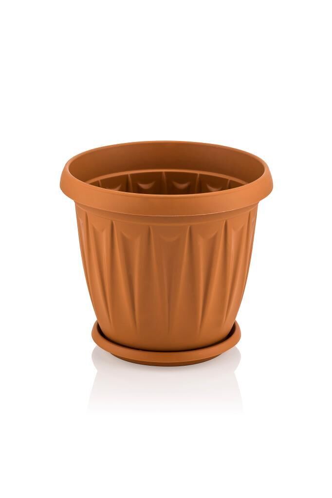 Omnipazar SY-5702 2,3 litre Plastik Ürgüp Saksı Takımı No 2 Kahverengi