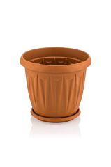 Omnipazar SY-5702 2,3 litre Plastik Ürgüp Saksı Takımı No 2 Kahverengi