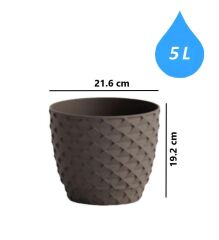 Omnipazar SO-KAP4 Kapadokya Dekoratif Plastik Saksı 5 Litre No 4 Mocha