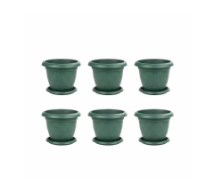 SO-D005 Damla Desen Tabaklı Saksı Takımı 3.4 Litre No:5 Yeşil 6 Adet