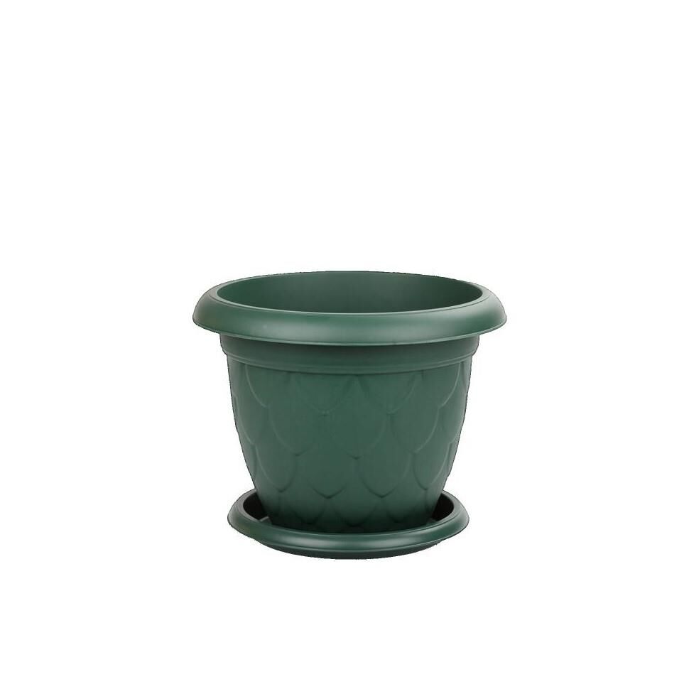 Omnipazar SO-D006 Damla Desen Tabaklı Saksı Takımı 5 Litre No:6 YEŞİL