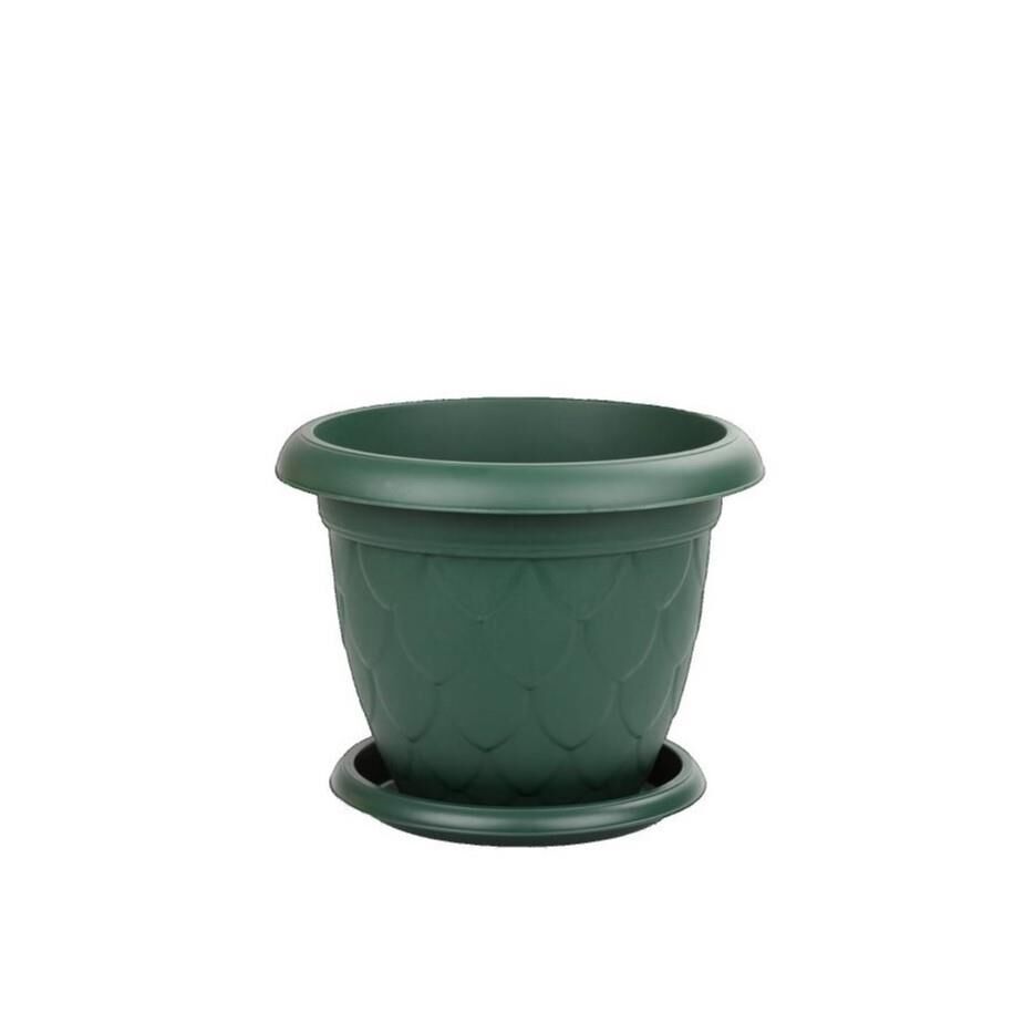 Omnipazar SO-D007 Damla Desen Tabaklı Saksı Takımı 8 Litre No:7 YEŞİL