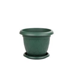 Omnipazar SO-D007 Damla Desen Tabaklı Saksı Takımı 8 Litre No:7 YEŞİL