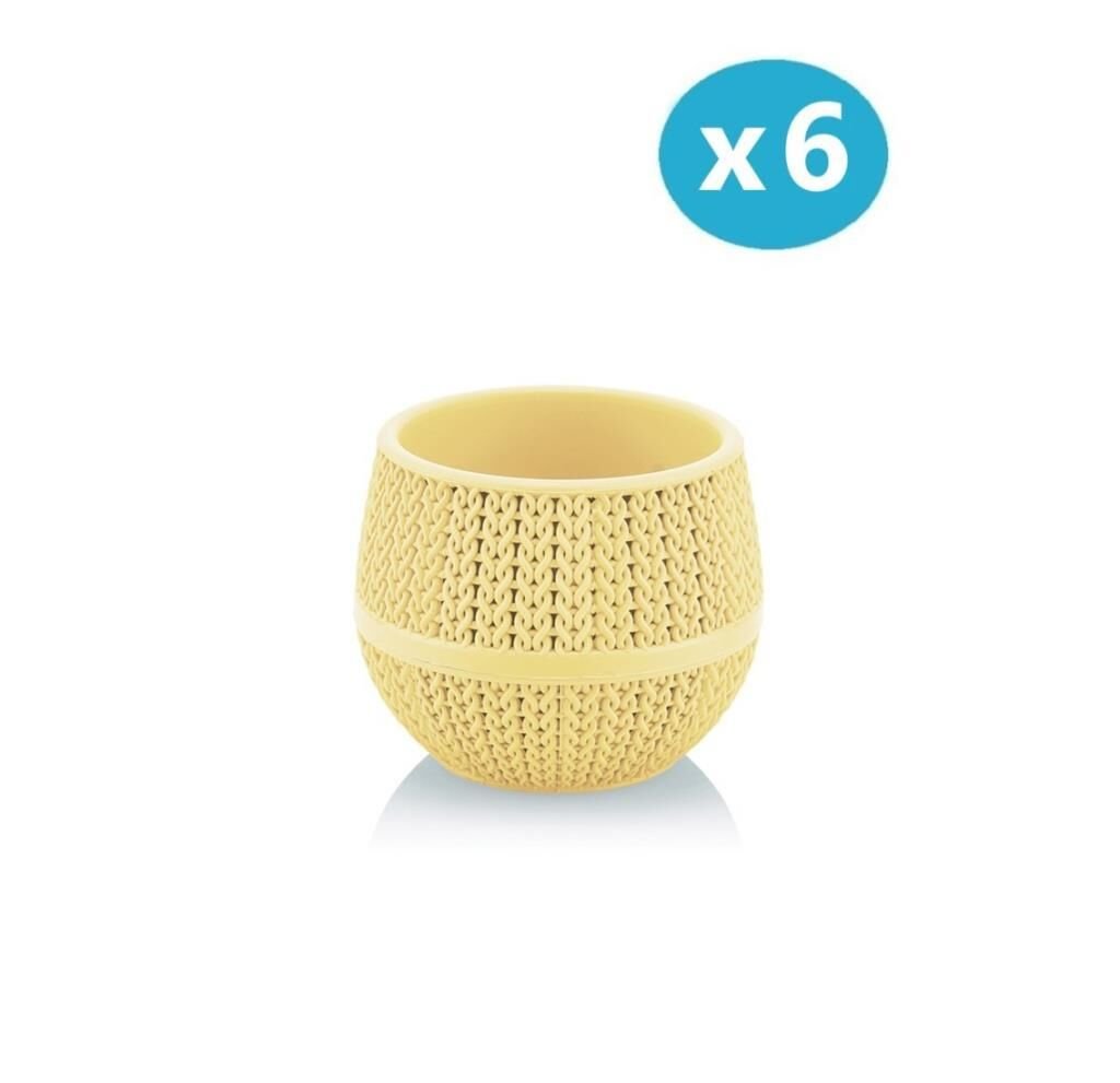 Omnipazar SO-ASR1 Dekoratif Örgü Desen Amasra Saksı 0.13 Litre 6'lı Set 60466365