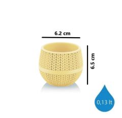 Omnipazar SO-ASR1 Dekoratif Örgü Desen Amasra Saksı 0.13 Litre 6'lı Set 60466365