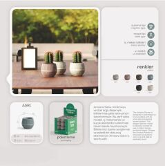 Omnipazar SO-ASR1 Dekoratif Örgü Desen Amasra Saksı 0.13 Litre 6'lı Set 60466365