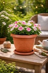 SO-D007 Damla Desen Tabaklı Saksı Takımı 8 Litre No:7 Kiremit 6 Adet