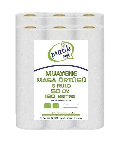 Pratiksoft Muayene Masa Sedye Örtüsü 50 cm 6 Rulo 180 mt