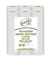 Pratiksoft Muayene Masa Sedye Örtüsü 50 cm 6 Rulo 180 mt