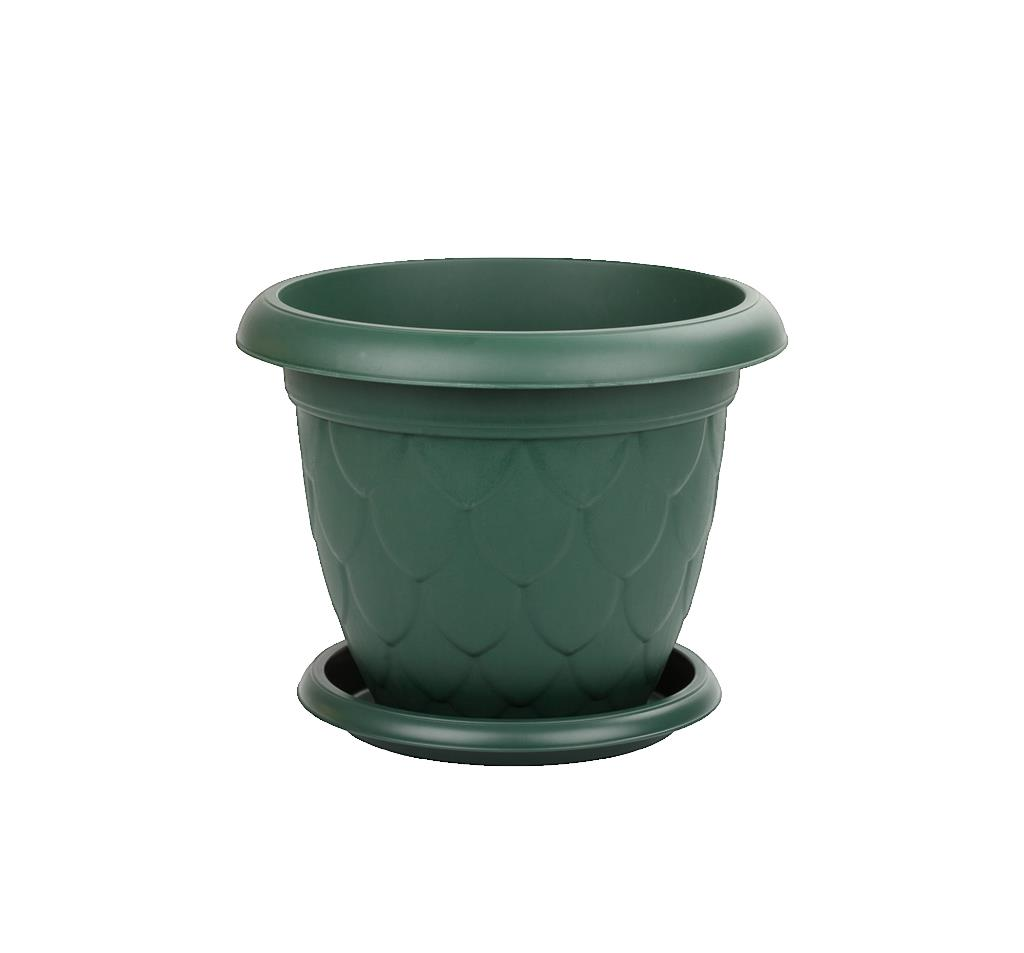 Omnipazar SO-D008 Damla Desen Tabaklı Saksı Takımı 11.6 Litre No:8 YEŞİL