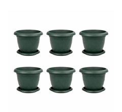 SO-D008 Damla Desen Saksı Takımı No:8 Tabaklı 11.6 Litre Yeşil 6 Adet