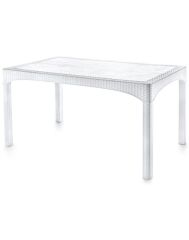 Omnipazar SY-2587 Beyaz Rattan Dikdörtgen Kapalı Masa 44177