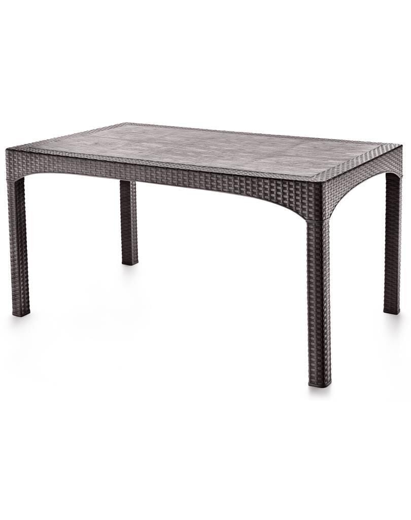 Omnipazar SY-2587 Kahverengi Rattan Dikdörtgen Kapalı Masa 90x150 cm