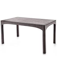 Omnipazar SY-2587 Kahverengi Rattan Dikdörtgen Kapalı Masa 90x150 cm