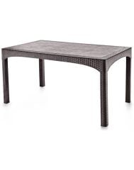 Omnipazar SY-2587 Kahverengi Rattan Dikdörtgen Kapalı Masa 90x150 cm